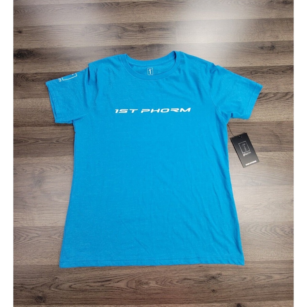 1st Phorm Shirt Size XL Blue Short Sleeve Crew Neck Tee Fitness Gym Womens NWT
